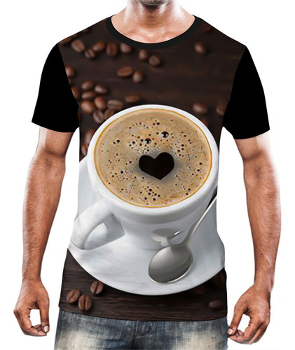 Camisa Camiseta Estampas Eu Amo Café Coffee Grãos Arte Hd 15