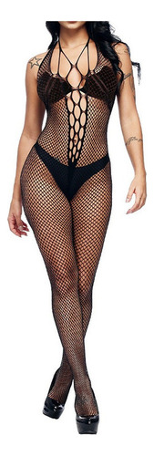 Bodystocking Casual Para Mujer, Con Abertura En V Profundo Y