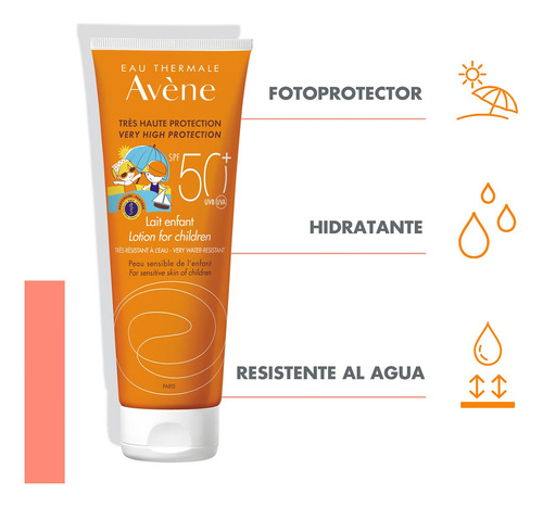 Avene Protector Solar Fps 50+ Leche P/ Niños Piel Sensible