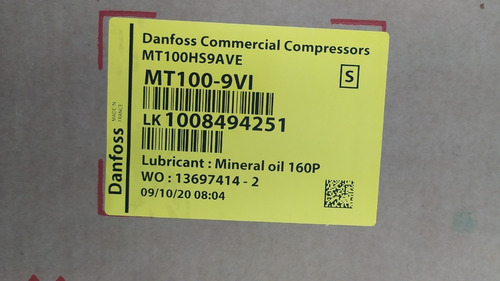 Compressor Hermético Mt100-9vi Trifásico - Danfoss (novo)