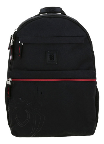 Mochila Grande Chenson Juvenil 1818 Miles Morales Sut Negro Diseño De La Tela Liso
