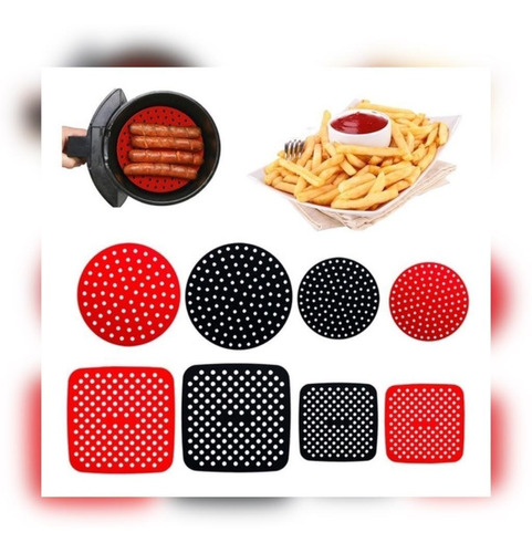 Tapete Silicona Para Olla Freidora, Air Fryer Redonda Y Cuad