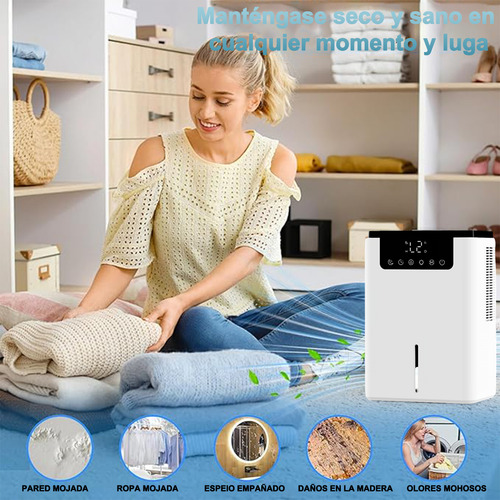 Deshumidificador Eléctrico Inteloco Portátil 2000ml Con Led Color Blanco