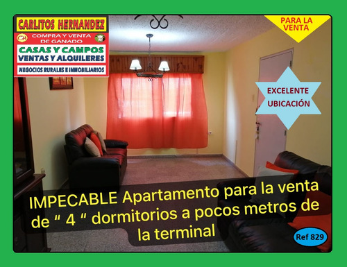 Ref 829) V - ** Impecable Apartamento De   4   Dormitorios En Excelente Ubicación A Pocos Metros De La Terminal De Omnibus En San José Para La Venta 