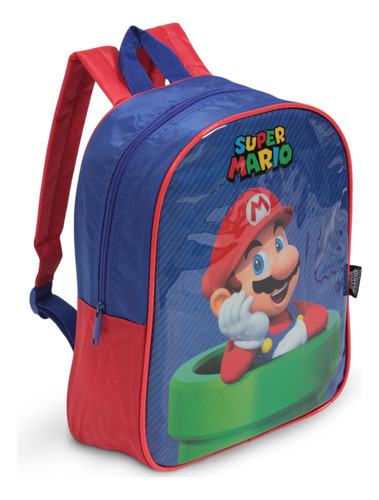Mochila Escolar Pliki Cor Azul Design Geométrico