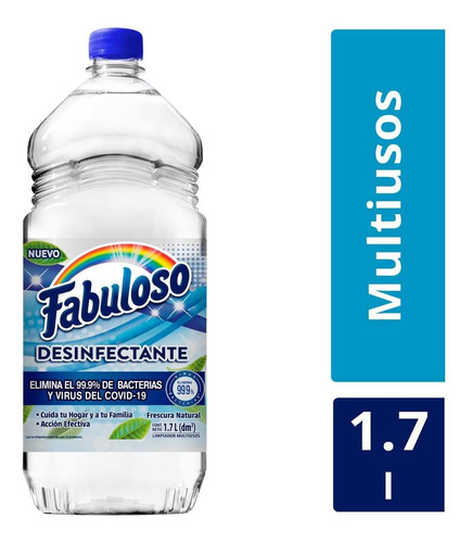 Limpiador Multiusos Líquido Fabuloso Desinfectante Frescura Natural 1.7l