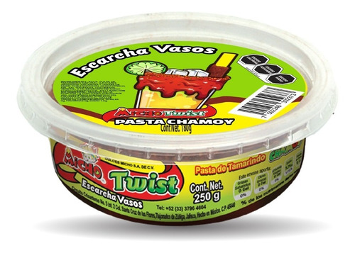 Escarcha Vasos Pasta Chamoy 250 G Micho Twist Kosher