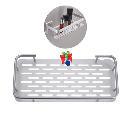 Imagen 5 de 10 de Organizador Estante Rectangular Aluminio Deco Hogar Baño