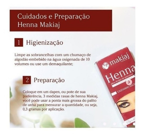 Kit Sobrancelha Henna Makiaj Com Pincel Chanfrado E Navalha Cor Ruivo