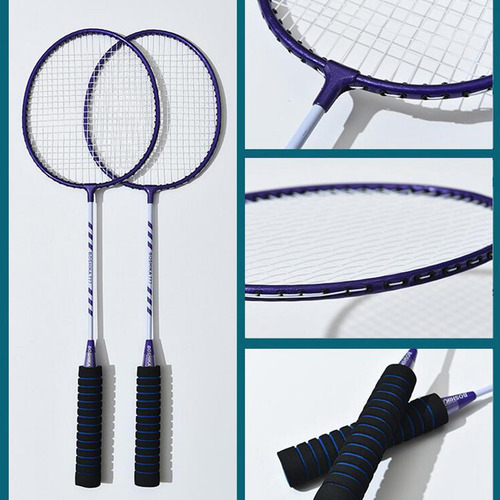Juego De Raquetas De Bádminton Premium: Equipo Púrpura