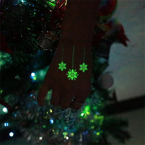 Pegatinas Navideñas Luminosas De 3 Hojas Con Forma De Copo D