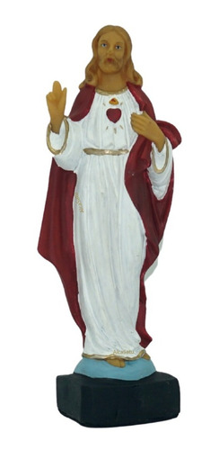 Sagrado Corazón De Jesus Imagen Estatua Pvc Poliester 22cm