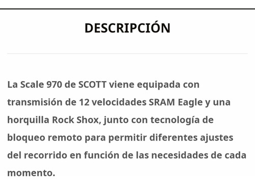 Bicicleta Scale 970 Scott