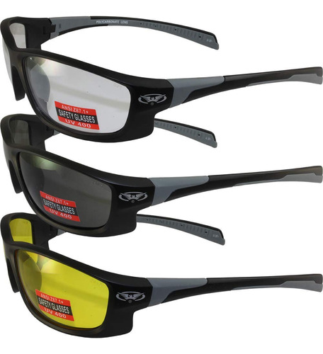 Global Vision 3 Pares De Gafas De Seguridad Hercules 5 Mont.