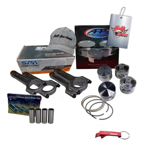 Imagem 1 de 1 de Kit Pistao Afp + Pino + Biela Spa 1000hp Vw Ap + Anéis