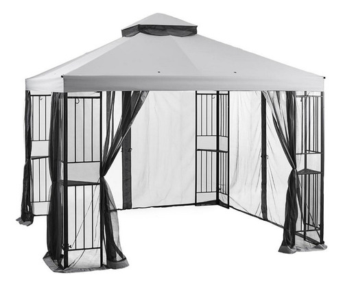Toldo Gazebo Premium 3x3m Impermeable C/ Cortinas Mosquitero