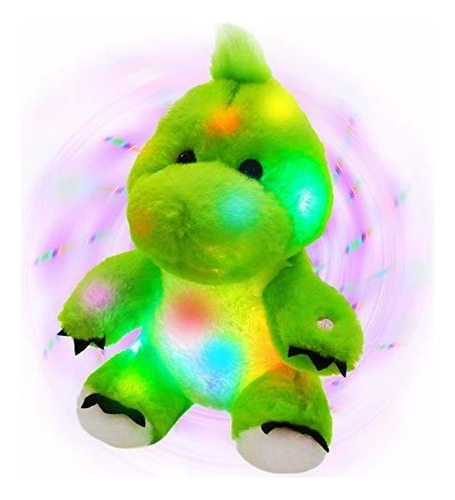 11 Light Up Dinosaur Stuffed Animal Glow Green T Rex Le...