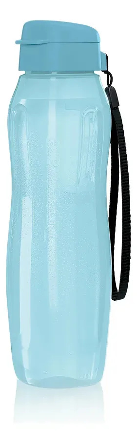 Botella Para Agua Con Correa 1 L Tupperware Tapa Hermética. Azul