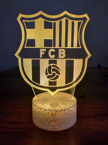 Lámpara Led Ilusion 3d Barcelona España 7 Colores Led