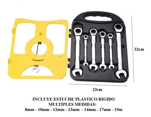 Imagen 3 de 10 de Llaves Criquet Crique Acero X7 Combinadas Estuche 8 A 19mm