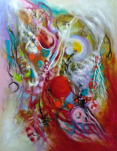Pintura em tela abstrato azul cinza 102 no Elo7 | JK Galeria de Artes (122C31A)