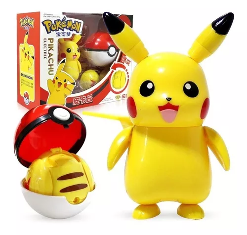 Brinquedo Pokemon Pikachu Articulado Na Pokebola Com Caixa