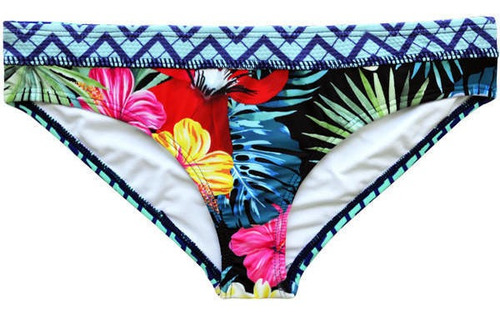 Imagen 3 de 4 de Bikini Calzón Con Pinza Estampado Verde