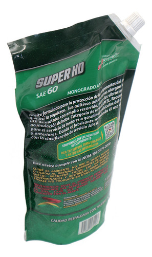 Aceite Motor Roshfran Super Hd Api Sl Sae 60 Monogrado 950ml