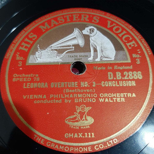 Pasta Bruno Walter Arnold Rose Vienna Orch Master Voice Tc69