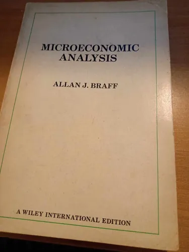 Microeconomic Analysis - Allan J.braff (Usado)
