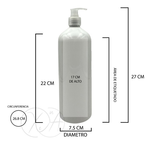 Botella Envase Blanco Pet 1 Litro Dosificador Natural X 50