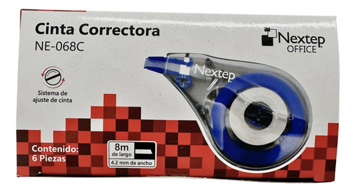 Cinta Correctora Nextep Ne-068c 8 Mts X 4.2 Mm Con 6 Piezas