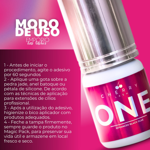 Cola Cherry One 3ml Extensão Cilios Fio A Fio Alongamento