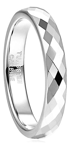 4mm Elegante Anillo Compromiso Acero Tungsteno Para Mujeres