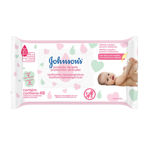 Imagen 1 de 3 de Toallitas húmedas Johnson's Baby Extra Cuidado 48 u