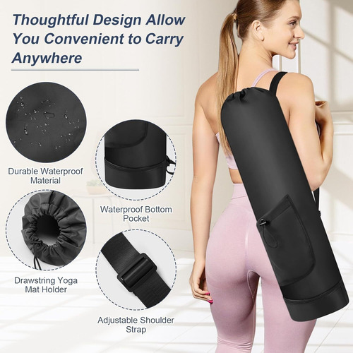Bolsa Para Esterilla De Yoga Con Cordón, Bolsa Para Tapete
