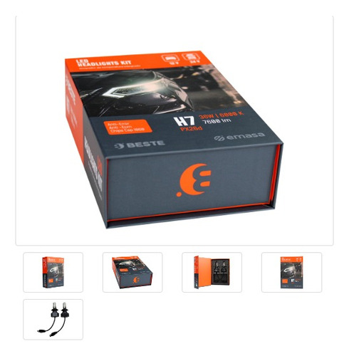 Kit Ampolletas Csp Led H7 12-24v 72w 7600lm Anti-error Beste