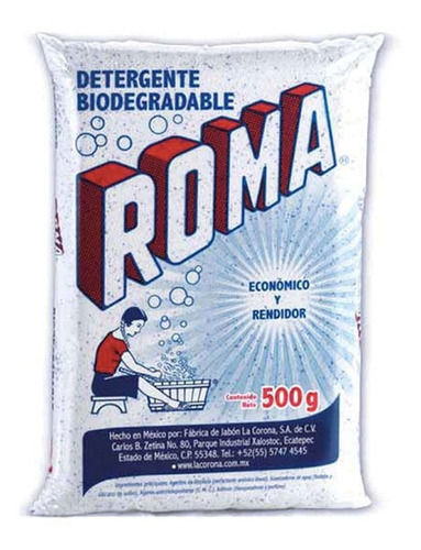 Detergente En Polvo Roma® Multiusos, Biodegradable, 500 Gr 