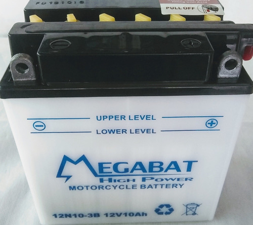 Imagen 1 de 1 de Batería Megabat Motos Cuatri 12n10 3b 12v 10ah