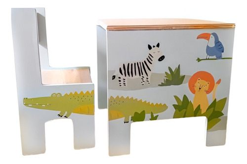 Mesa Y Una Silla Niños Jardín Infantil