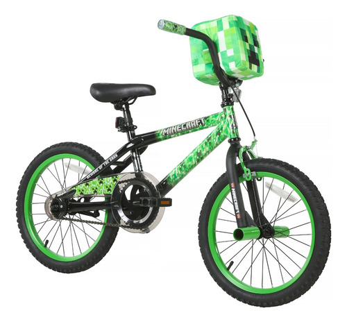 Bicicleta Bmx Unisex Dynacraft Minecraft 18 6 A 9 Años Color Verde Tamaño Del Cuadro M