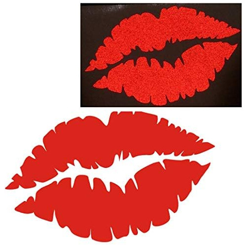 Jumbo Lips Kiss Reflective Decal For Motorcycle Car Har...