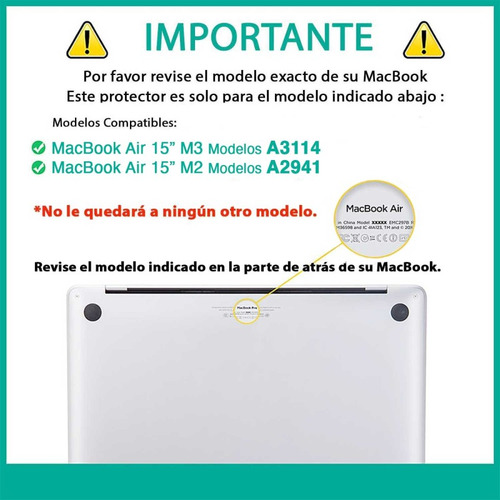 . Funda Tekku Hc Para Macbook Air 15 Arena A2941 A3114 Uso