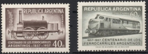 1957 Transportes- Centenario Ferrocarriles- Argentina Mint