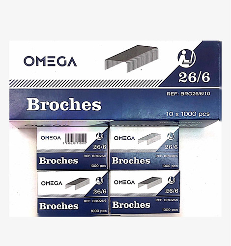 Broches Omega 26/6 10 X 1000 Pcs