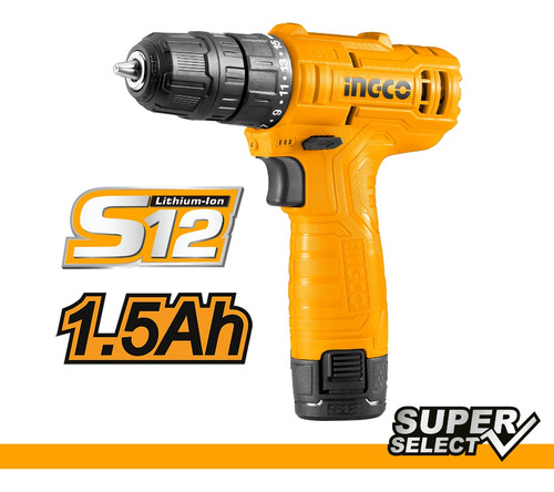 Imagen 2 de 3 de Taladro Inalambrico Ingco Ion Litio 12v 0-600rpm 20nm