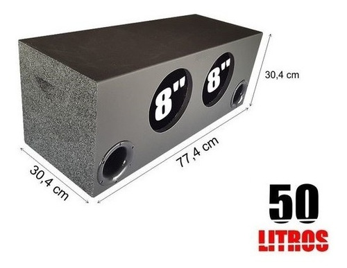 Caja Acústica Doble 8 Pulgadas 50 Litros
