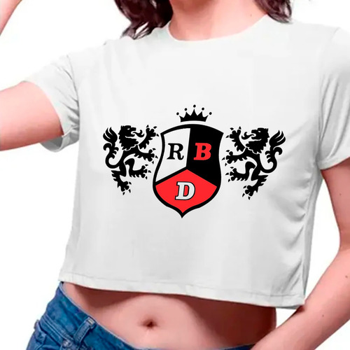Camiseta Cropped Infantil Rebelde Rbd Logo Escudo