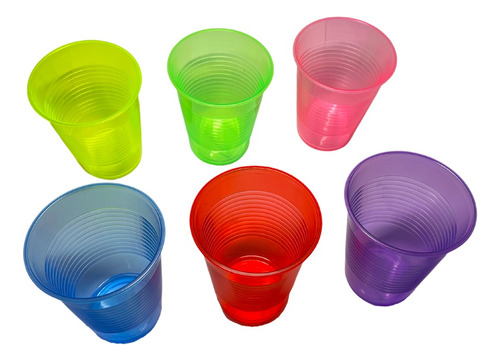 6 Vasos Fosforescente Reutilizable 16 Oz