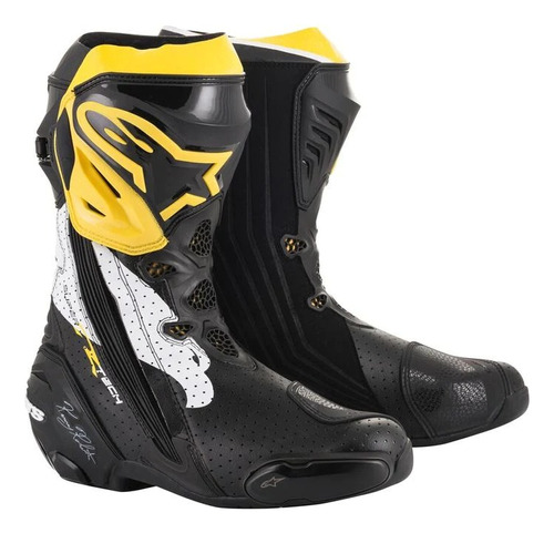 Botas De Moto Alpinestars Racing Supertech R Negro/ Amarillo